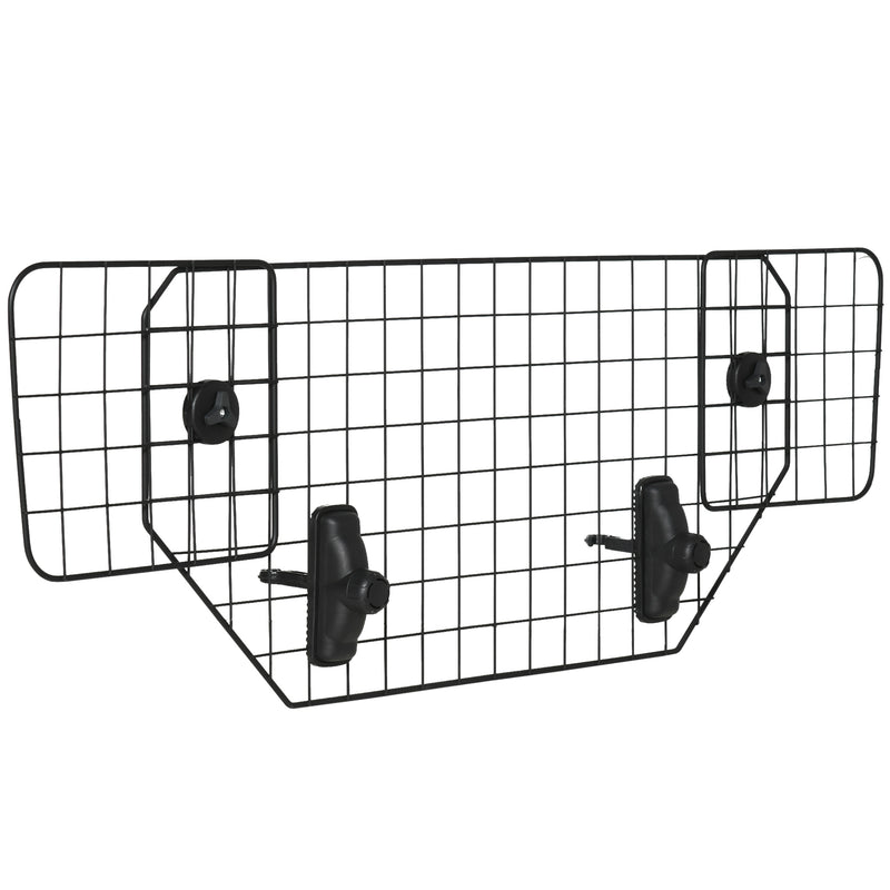 Adjustable Dog Car Guard Boot Barrier with Metal Mesh for Safe Travel, Black AOSOM