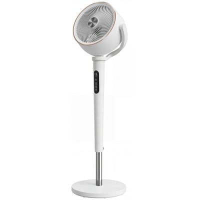 Pedestal Fan with Quiet 12 Speed Cooling and Remote for Bedroom or Living Room White Homcom