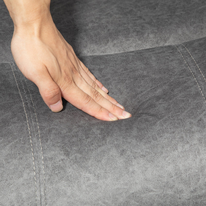 Grey Microfibre Manual Reclining Armchair With Footrest by HOMCOM