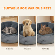 Cat Bed with Reversible Cushion for Year Round Comfort and Support Grey AOSOM