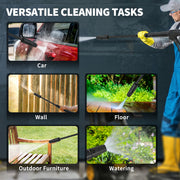 Pressure Washer for Patios Cars and Garden Furniture with Adjustable Nozzle Yellow Black AOSOM