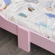 Pink Toddler Princess Bed with Safety Rails and Slats for Girls Aged 3 to 6 Years