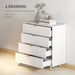 White Four Drawer Elegant Bedside Table with Storage by HOMCOM