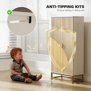 Kitchen Pantry Cupboard with Adjustable Shelves for Easy Organisation White and Wood AOSOM