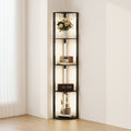 Modern Corner Floor Lamp with Dimmable LED Light for Living Room or Bedroom, Black