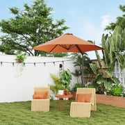 2.5M Cantilever Garden Parasol with 360Â° Rotation and Cross Base Orange by Outsunny