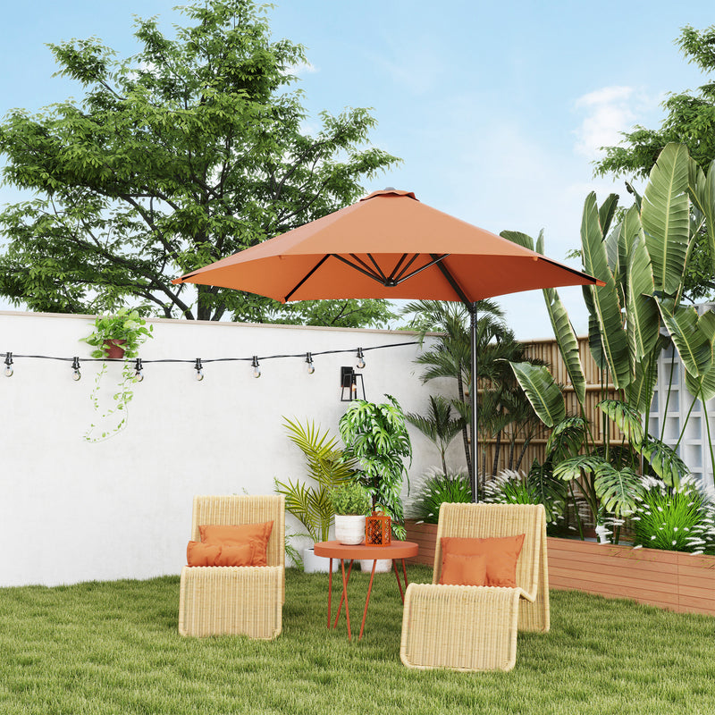 2.5M Cantilever Garden Parasol with 360Â° Rotation and Cross Base Orange by Outsunny