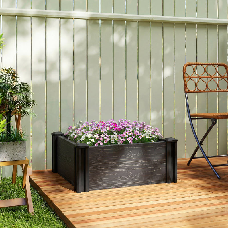Raised Garden Bed for Easy Vegetable and Herb Growing with Tool Free Assembly Dark Grey Outsunny