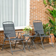 Folding Garden Bistro Set with Glass Top Table Ideal for Patio or Outdoor Relaxing