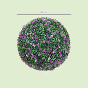Set of Two Artificial Boxwood Ball Plants for Indoor or Outdoor Display Purple AOSOM