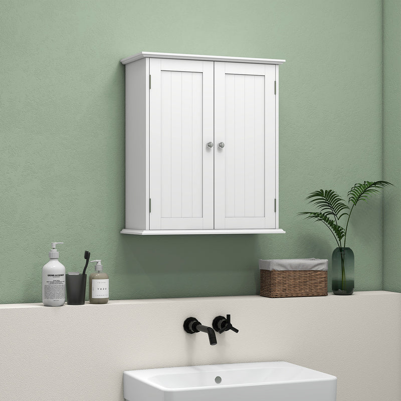 Bathroom Wall Cabinet with Adjustable Shelves for Extra Storage White