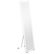 Full Length LED Dressing Mirror with Dimmable 3 Tone Lighting for Bedroom, White
