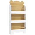 3 Tier Kids Bookshelf With Bear Design Space Saving Bookcase For Bedroom Or Playroom White AOSOM