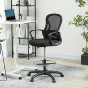 Ergonomic Mesh Drafting Office Chair With Lumbar Support And Footrest For Standing Desks Black