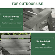 Grey Convertible 2 to 3 Seater Garden Bench Fir Wood Outdoor Seating by Outsunny