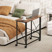 Industrial 80 cm Folding Desk on Wheels Compact Space Saving Design for Home Office