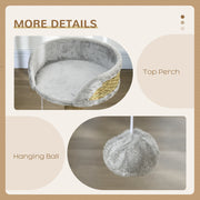 Multi Level Cat Tree Tower With Scratching Posts and Platforms For Indoor Play, Grey