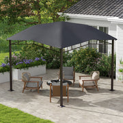 Grey 3x3m Garden Gazebo with Steel Frame and Sunshade Canopy by Outsunny