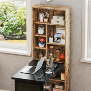 Folding Desk with Blackboard and Side Shelf Rustic Brown Home Office Workstation by HOMCOM