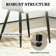 Cream White Upholstered Dining Chair with Chenille Front and PU Back by HOMCOM