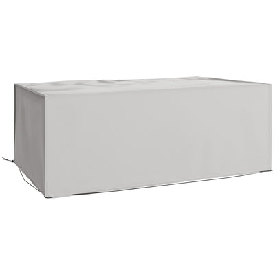 Grey Waterproof Garden Furniture Cover for Rectangle Table Set Heavy Duty 210x140x80cm