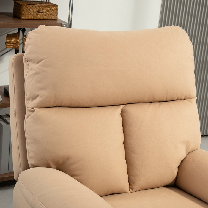 Light Brown Manual Reclining Chair with Footrest 140Â° Adjustable by HOMCOM