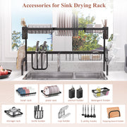 Over Sink Drying Rack 100cm Modular Stainless Steel Space Saving Design by HOMCOM