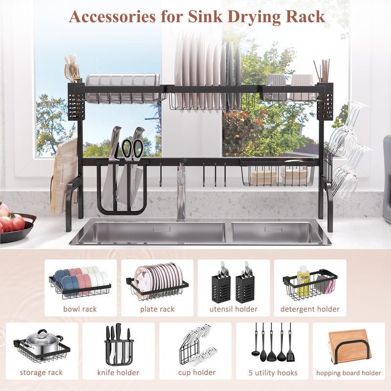 Over Sink Drying Rack 100cm Modular Stainless Steel Space Saving Design by HOMCOM