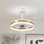 Gold Ceiling Fan with LED Light and Remote Control Ideal for Living Rooms