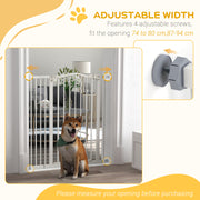 Extra Tall Safety Dog Gate with Auto Close for Doorways and Stairs Adjustable 74 to 94cm White