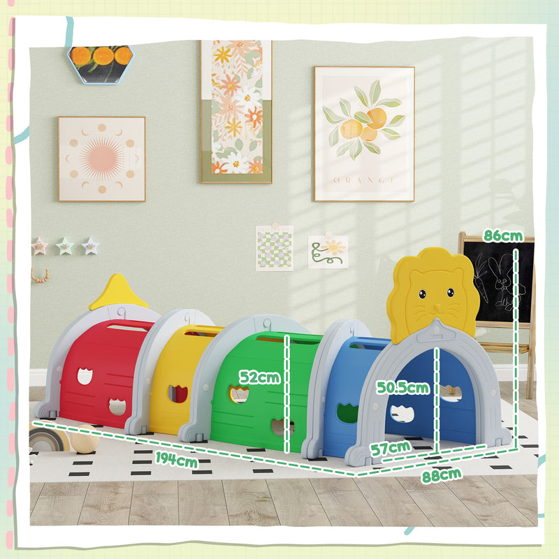 Kids Play Tunnel Lion Design for Indoor and Outdoor Crawl and Climb Ages 3-6 by AIYAPLAY Aiyaplay