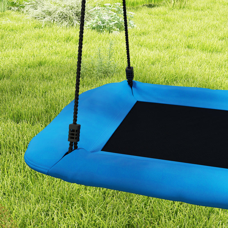 Kids Outdoor Nest Swing for Up to 4 Children Adjustable Height Waterproof Blue