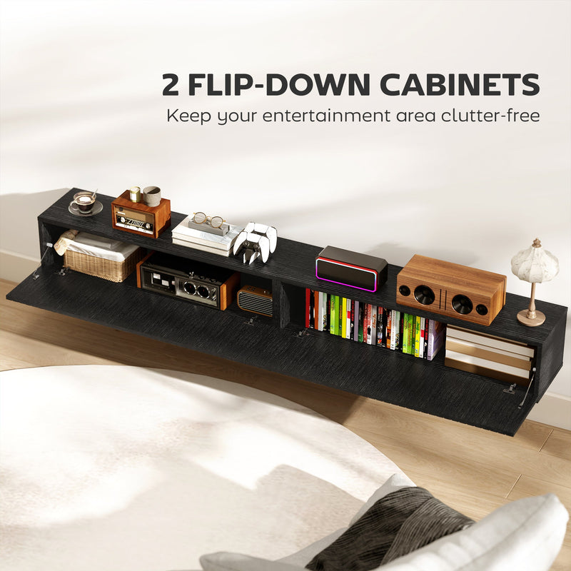 Floating TV Stand with Hidden Storage for Clutter-Free Lounge and Extra Floor Space