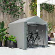 Light Grey Garden Storage Shed Tent 1.6 x 2.2m With Accessories Waterproof by Outsunny