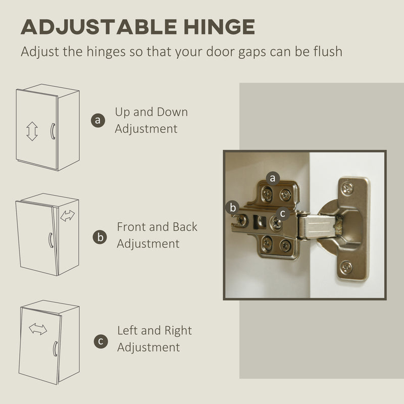 Slim Sideboard Storage Cabinet with Adjustable Shelves and Hairpin Legs for Hallway White