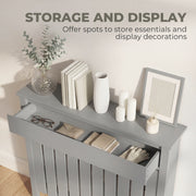 Radiator Cover with Storage Drawer for Hallway Safety and Extra Space Grey Homcom