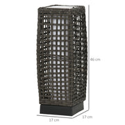 Grey Rattan Solar Garden Lantern with Auto On Off LED Light for Patio or Lawn Use