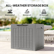 93L Waterproof Plastic Garden Storage Box With Carry Handles For Outdoor Use Khaki