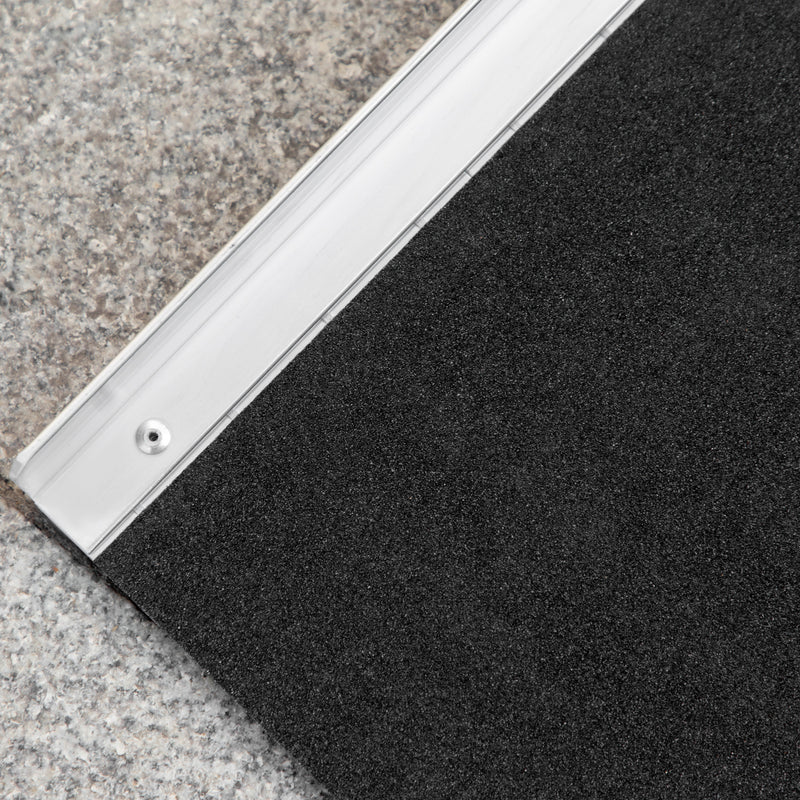 Folding Aluminium Wheelchair Ramp with Carry Handle for Mobility Access Support Silver AOSOM