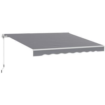 Dark Grey Manual Retractable Awning 2.5 x 2m UV Resistant Sun Shade by Outsunny