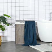 Grey 100L Collapsible Laundry Basket With Lid And Removable Lining For Dirty Clothes