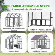 Large Walk In Chicken Run with Waterproof UV Resistant Cover for 6 8 Chickens for Garden Farm by PawHut