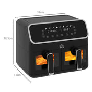 8L Dual Basket Air Fryer with Sync Cook Function for Faster Meals Black Silver