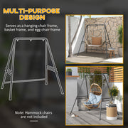 Black Metal Hammock Chair Stand Heavy Duty Frame For Egg Chairs And Porch Swings