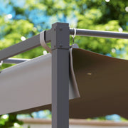Grey 3x3 Meter Garden Pergola with Retractable UPF30+ Canopy and Magnetic Fixture by Outsunny