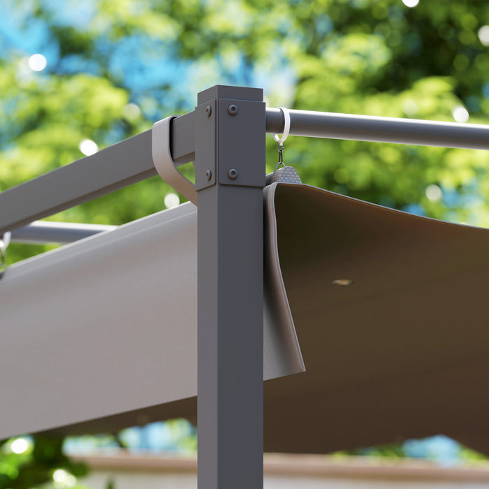 Grey 3x3 Meter Garden Pergola with Retractable UPF30+ Canopy and Magnetic Fixture by Outsunny