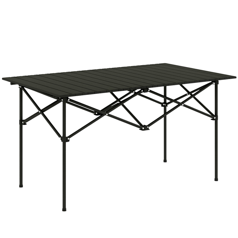 Folding Camping Table for Two with Quick Setup and Carry Bag Black