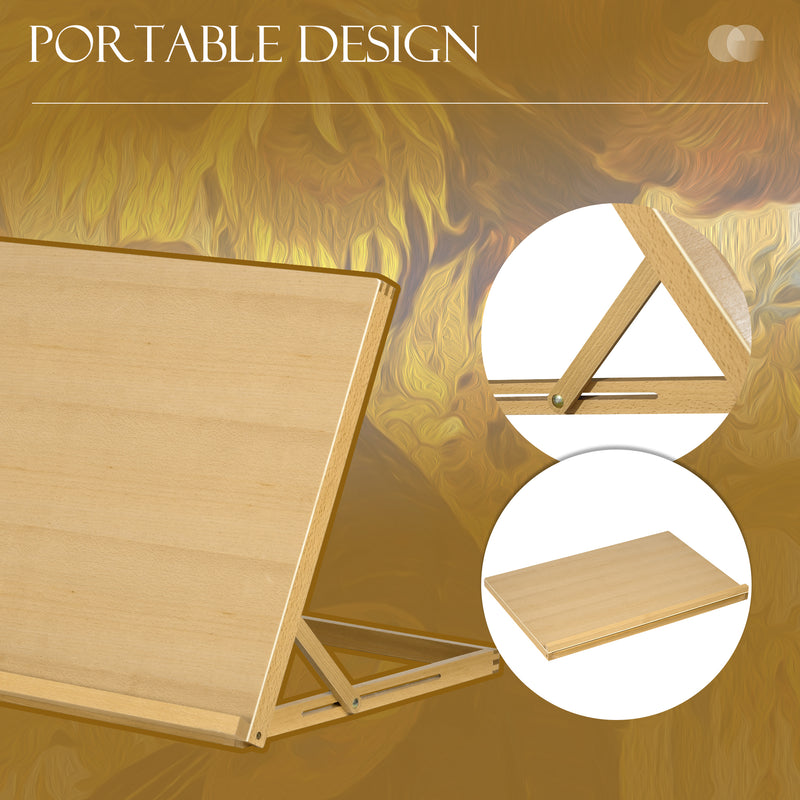 Adjustable Beechwood Table Easel For Drawing Painting And Sketching At Home, Natural