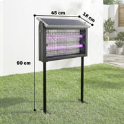 Solar Bug Zapper for Automatic Mosquito Control in Large Gardens or Patios Black Outsunny
