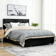 King Size Ottoman Bed Frame with Storage Drawer Ideal for Bedrooms Black